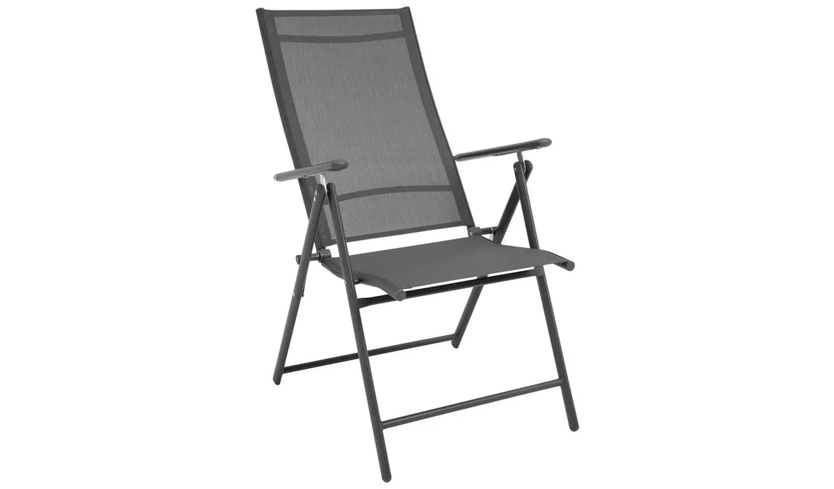 Home Set of 2 Metal Garden Chair - Grey