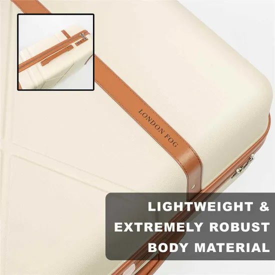 London Fog Eton 30'' Large Hard Shell Suitcase in Cream