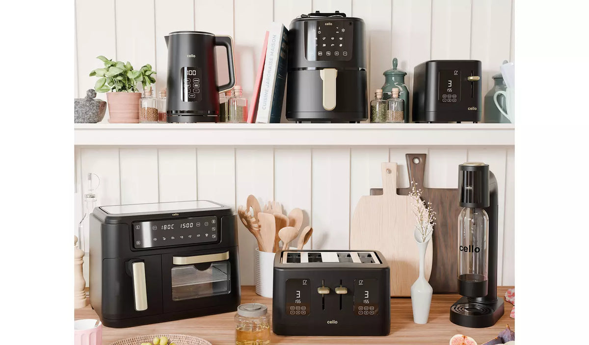 Cello 2-in-1 Double Airfryer and Home Oven - Ash Black