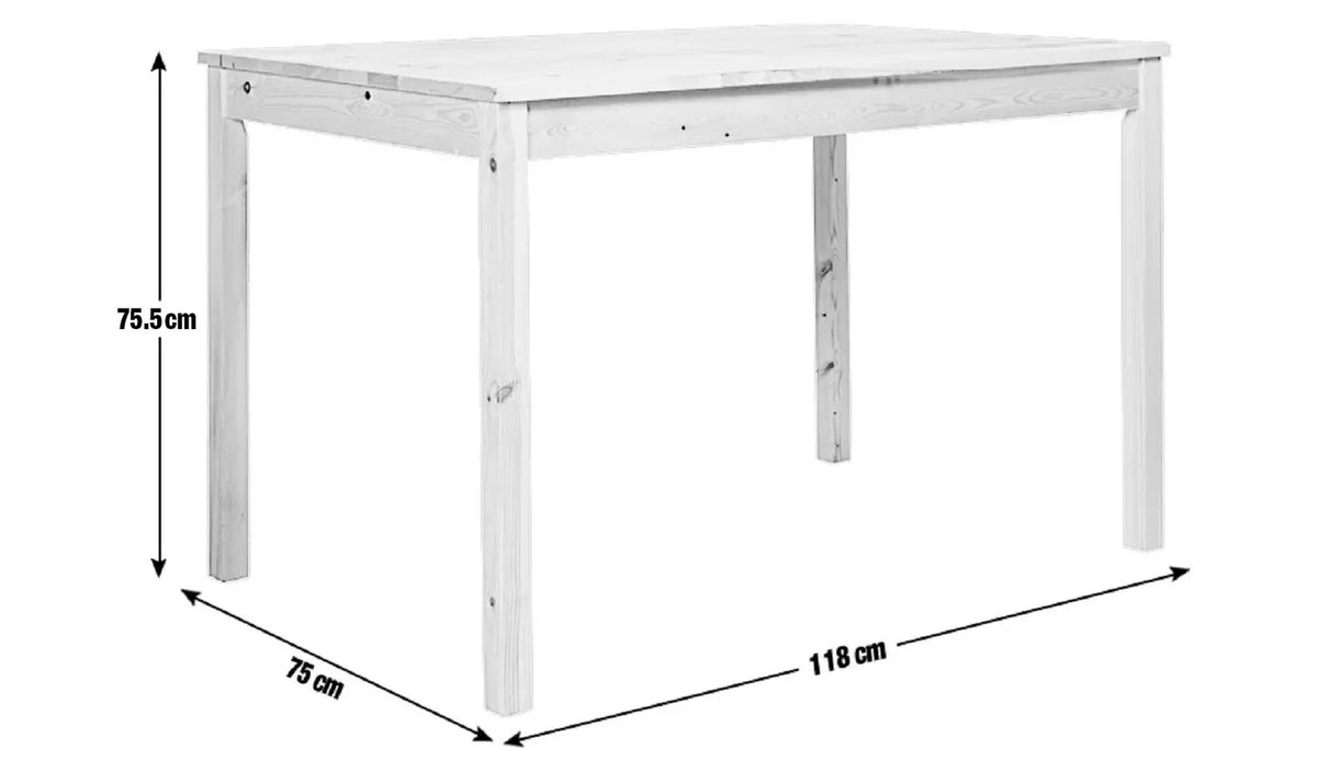 Home Raye Solid Wood 4 Seater Dining Table - Natural