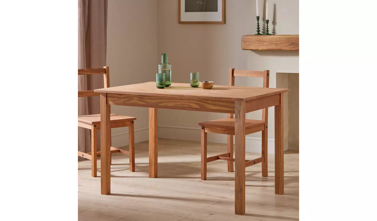Home Raye Solid Wood 4 Seater Dining Table - Natural