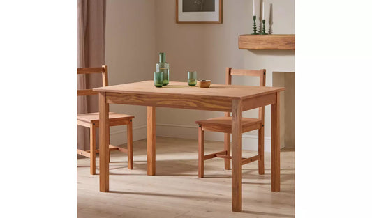 Home Raye Solid Wood 4 Seater Dining Table - Natural