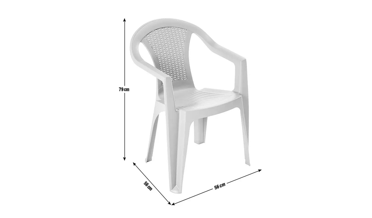Home Resin Rattan Effect Stacking Garden Chair - Grey