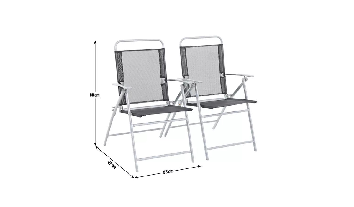 Home Atlantic Set of 2 Folding Metal Garden Chairs