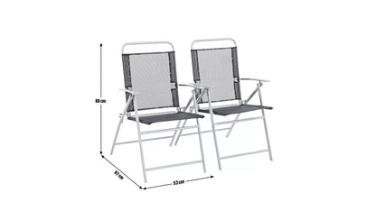 Home Atlantic Set of 2 Folding Metal Garden Chairs
