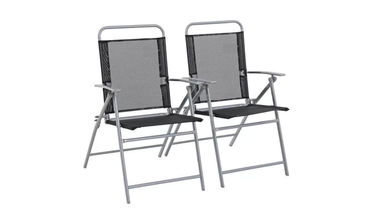 Home Atlantic Set of 2 Folding Metal Garden Chairs