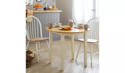 Chicago Solid Wood 2-4 Seater Dining Table - Cream