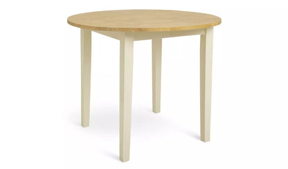 Chicago Solid Wood 2-4 Seater Dining Table - Cream