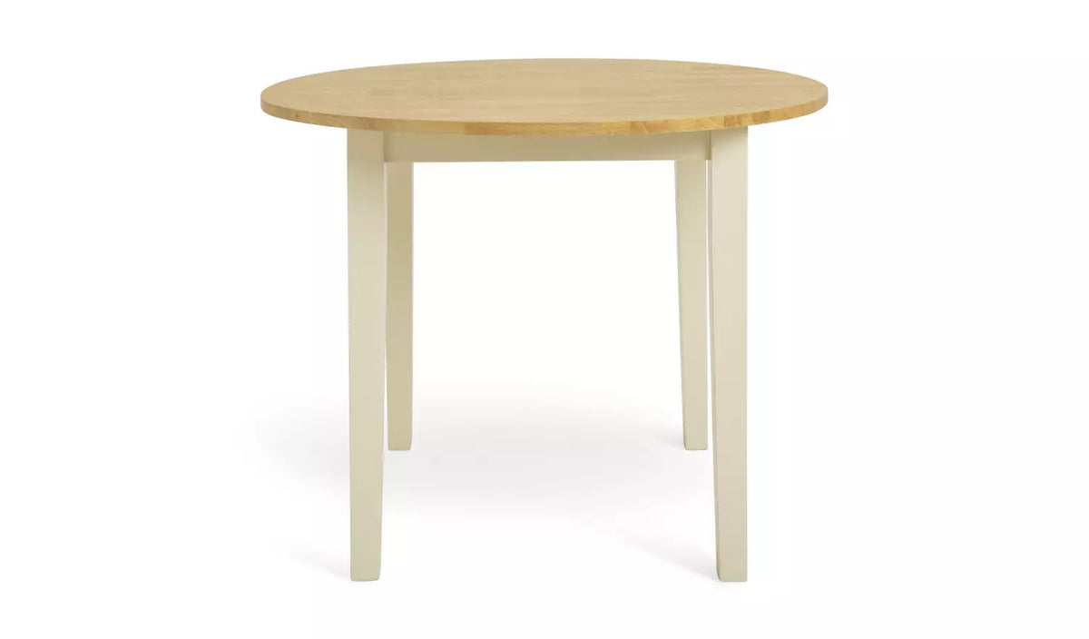 Chicago Solid Wood 2-4 Seater Dining Table - Cream