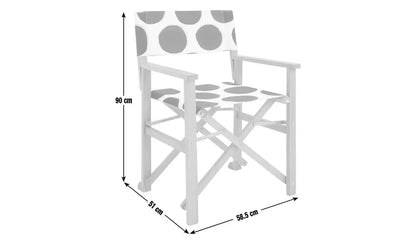 Habitat Folding Wooden Garden Director Chair - Black & White
