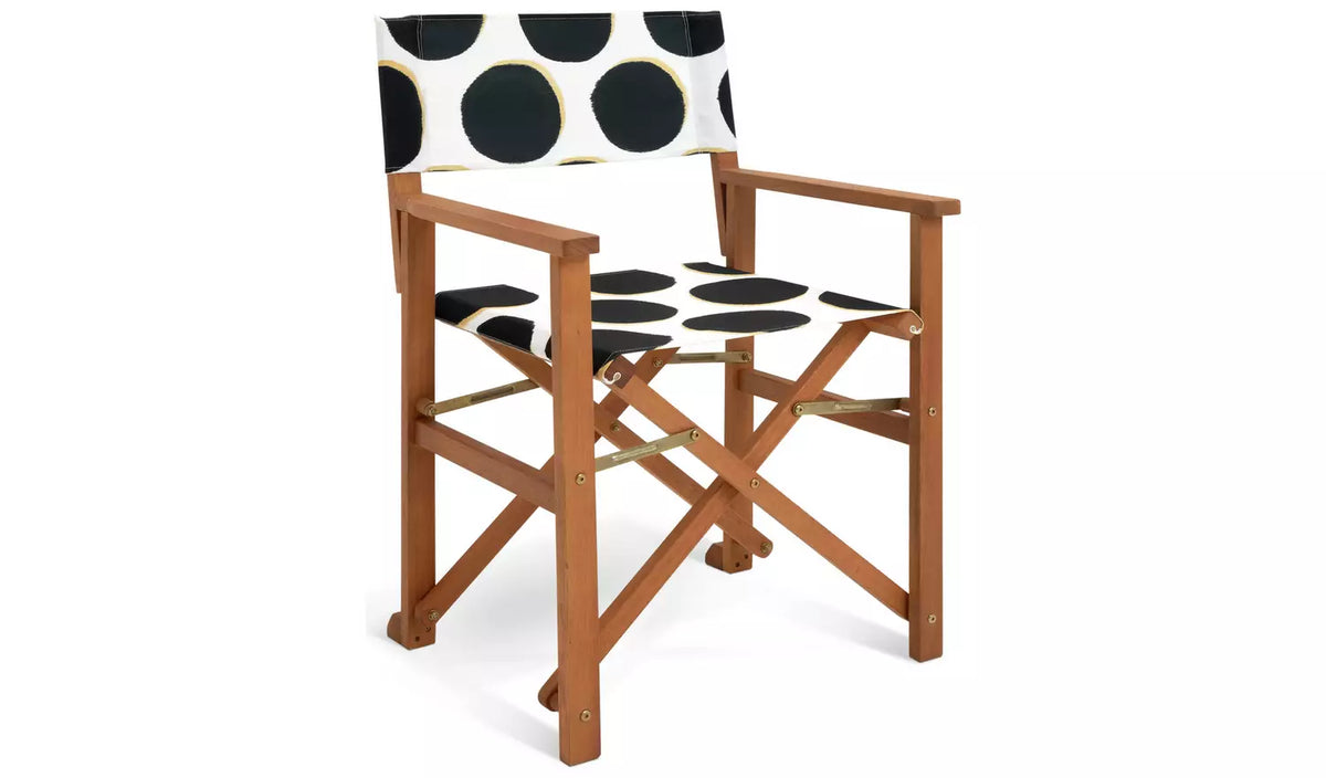 Habitat Folding Wooden Garden Director Chair - Black & White