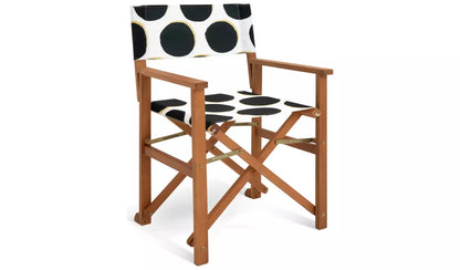 Habitat Folding Wooden Garden Director Chair - Black & White