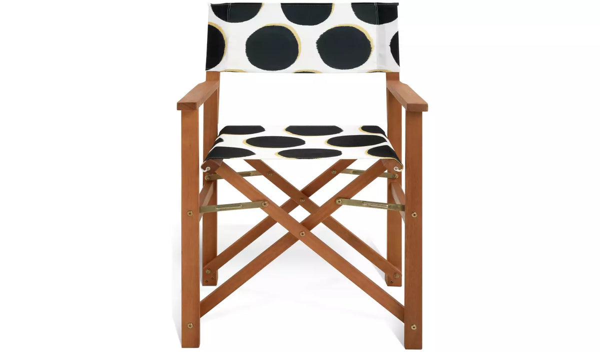 Habitat Folding Wooden Garden Director Chair - Black & White