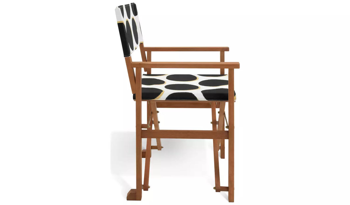Habitat Folding Wooden Garden Director Chair - Black & White