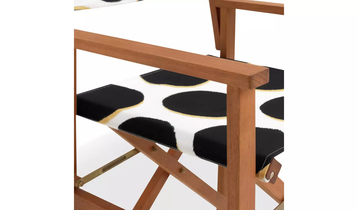 Habitat Folding Wooden Garden Director Chair - Black & White