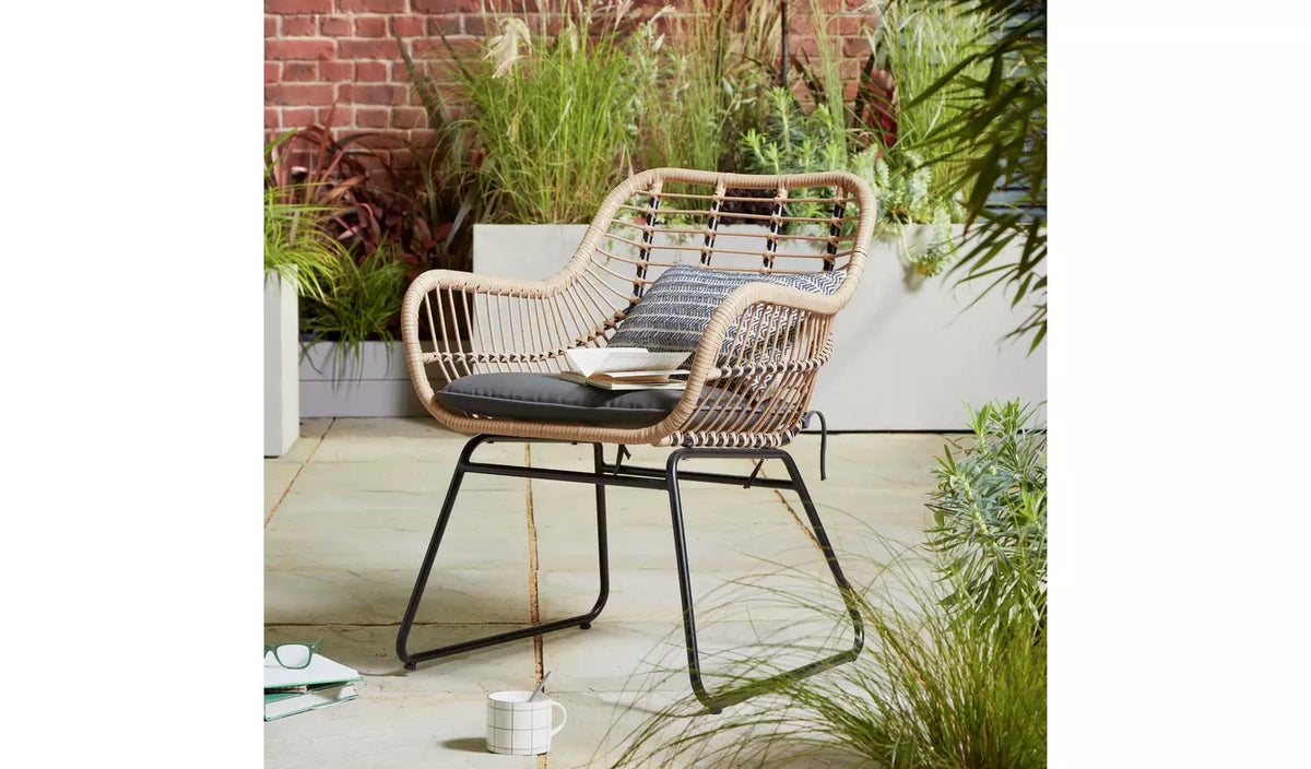 Ross Rattan Effect Garden Chair - Natural