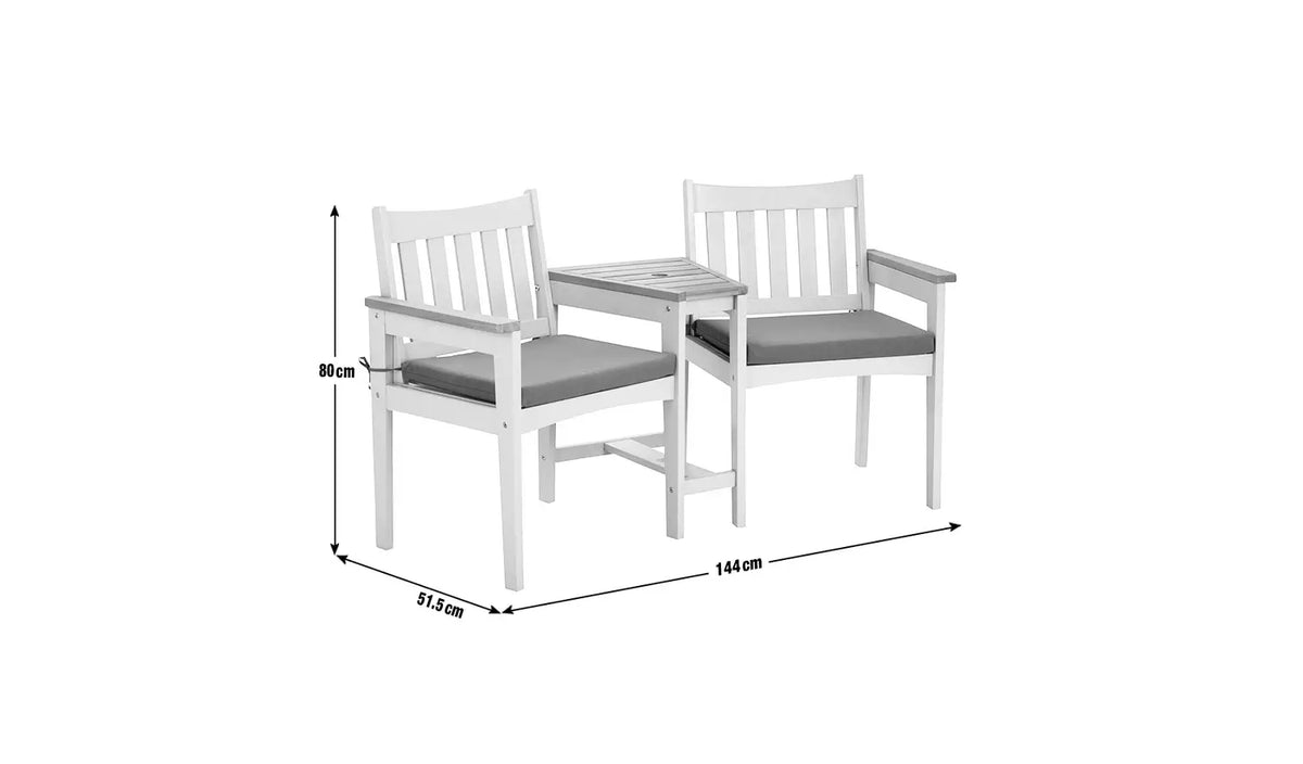Argos Home Wooden Garden Love Seats - Grey416/5989