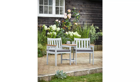 Argos Home Wooden Garden Love Seats - Grey416/5989