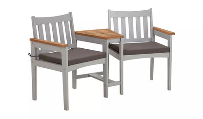 Argos Home Wooden Garden Love Seats - Grey416/5989