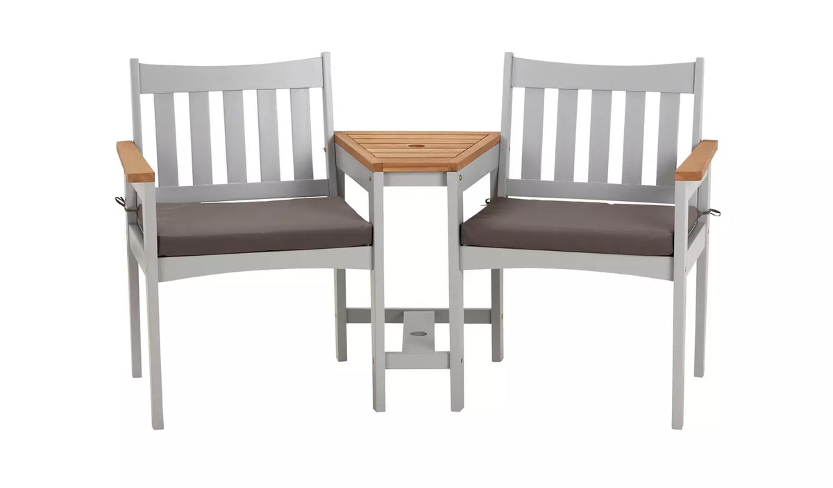Argos Home Wooden Garden Love Seats - Grey416/5989