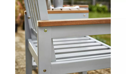 Argos Home Wooden Garden Love Seats - Grey416/5989