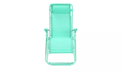 Home Folding Metal Zero Gravity Sun Lounger - Teal