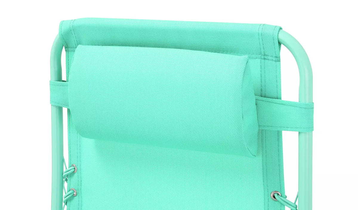 Home Folding Metal Zero Gravity Sun Lounger - Teal