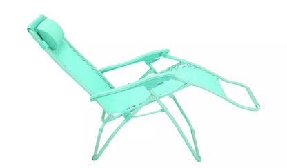 Home Folding Metal Zero Gravity Sun Lounger - Teal