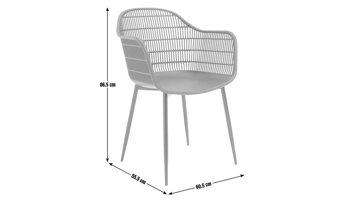 Serpa Set of 2 Plastic Garden Chairs - Black