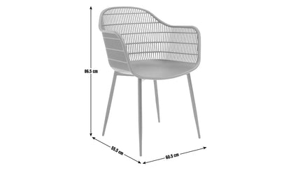 Serpa Set of 2 Plastic Garden Chairs - Black