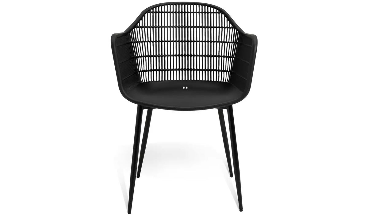 Serpa Set of 2 Plastic Garden Chairs - Black