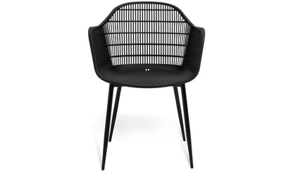 Serpa Set of 2 Plastic Garden Chairs - Black