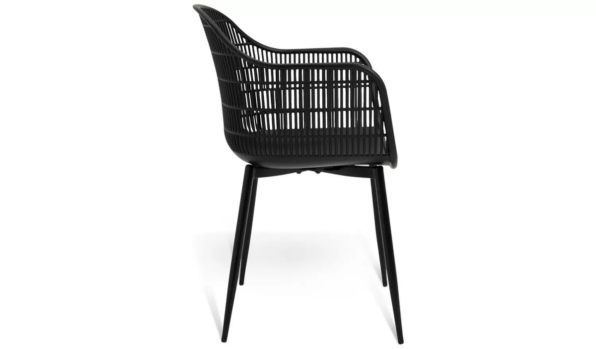Serpa Set of 2 Plastic Garden Chairs - Black