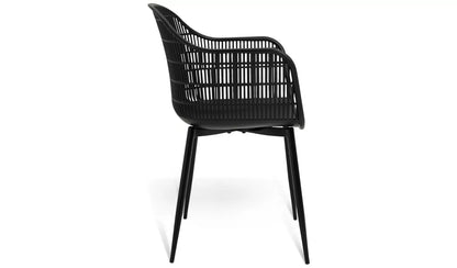 Serpa Set of 2 Plastic Garden Chairs - Black