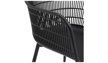 Serpa Set of 2 Plastic Garden Chairs - Black