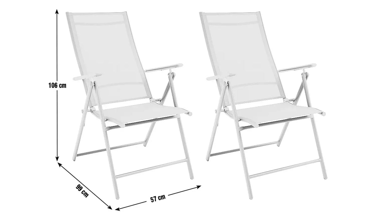 Home Set of 2 Metal Garden Chair - Grey