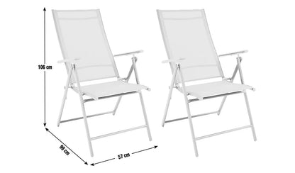 Home Set of 2 Metal Garden Chair - Grey