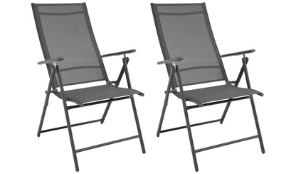 Home Set of 2 Metal Garden Chair - Grey