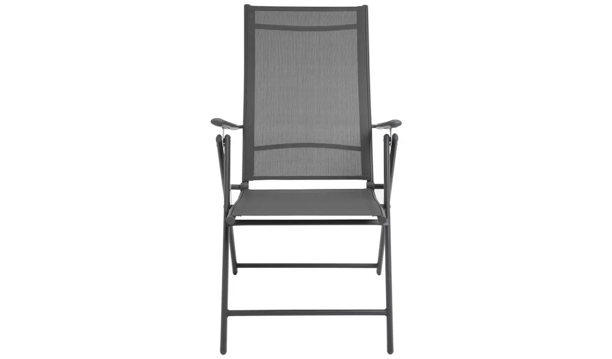 Home Set of 2 Metal Garden Chair - Grey
