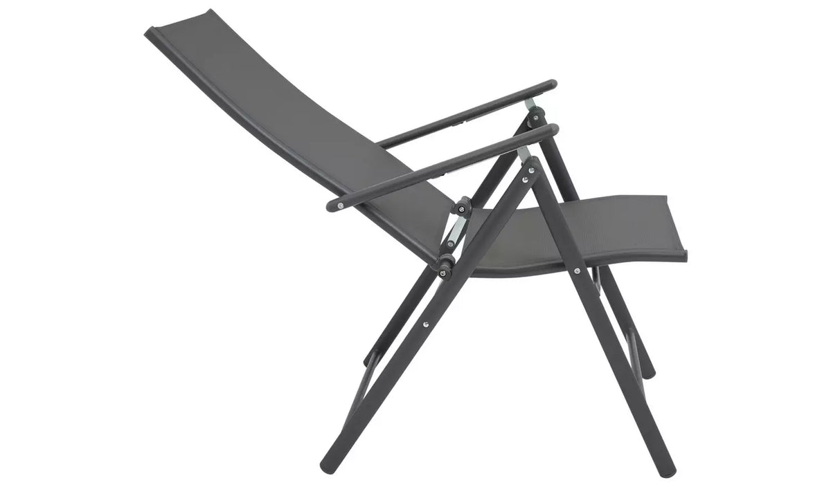 Home Set of 2 Metal Garden Chair - Grey