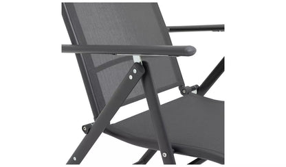 Home Set of 2 Metal Garden Chair - Grey