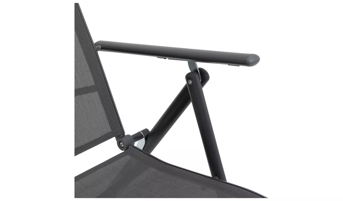 Home Set of 2 Metal Garden Chair - Grey