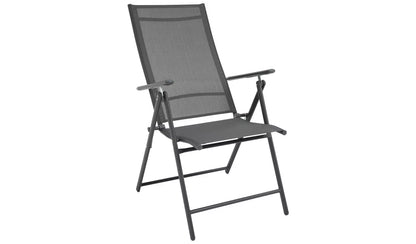 Home Set of 2 Metal Garden Chair - Grey