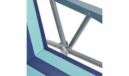Bright Stripe Folding Metal Garden Chair - Blue