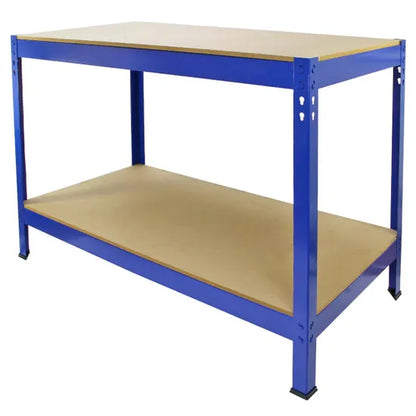 3 X 90Cm Q-rax Blue Metal Racking Units & Workbench