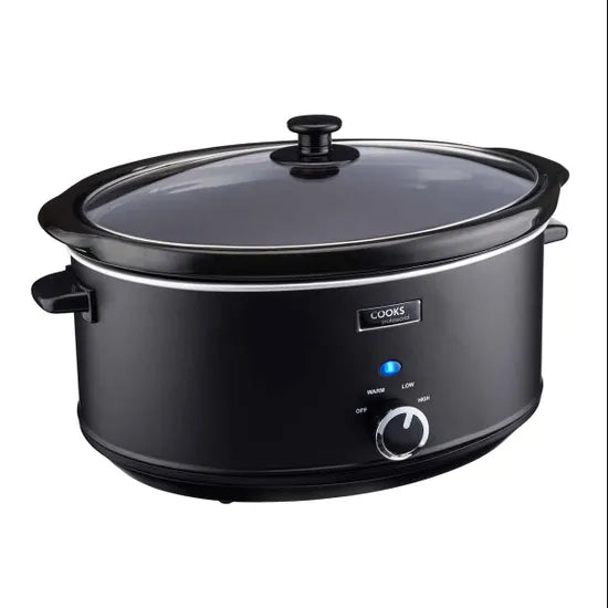 Cooks Professional Slow Cooker w/ Glass Lid & 2 Heat Settings 6.5L