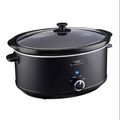 Cooks Professional Slow Cooker w/ Glass Lid & 2 Heat Settings 6.5L