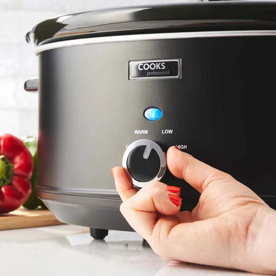 Cooks Professional Slow Cooker w/ Glass Lid & 2 Heat Settings 6.5L