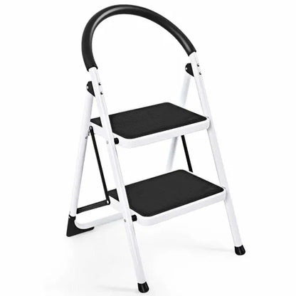 Costway 2 Step Folding Household Ladder with Anti-Slip Platform and Grip