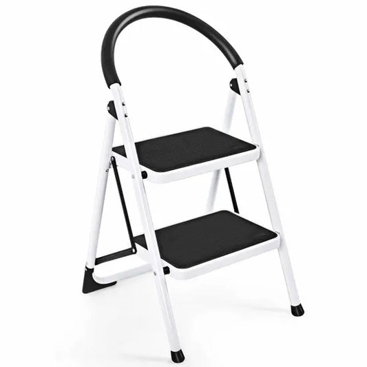 Costway 2 Step Folding Household Ladder with Anti-Slip Platform and Grip